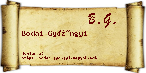 Bodai Gyöngyi névjegykártya